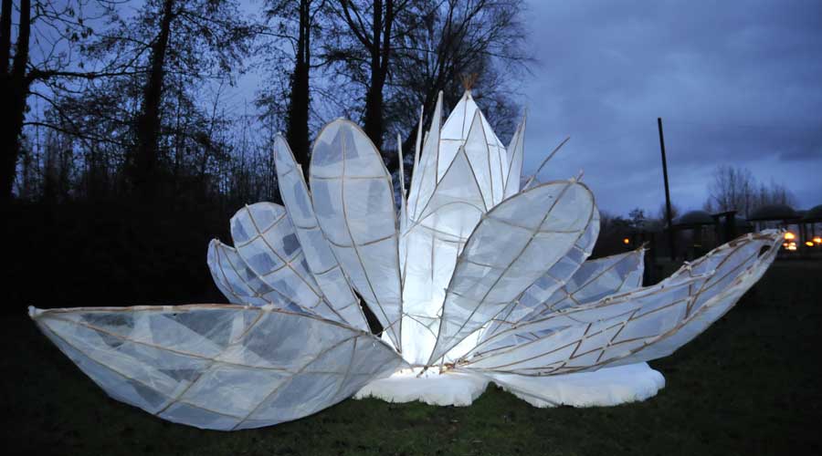 Willow and paper sculpture