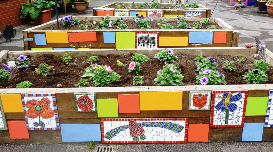 Raised bed mosaics